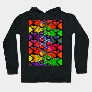 Brightly coloured abstract hearts Hoodie